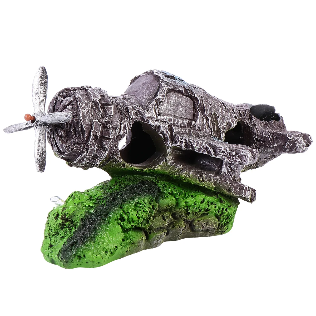 

Fish Tank Resin Plane Remains Ornament Multiple Hole Fish Shelter Aquarium Hiding Cave Decoration Aquarium Hiding Cave