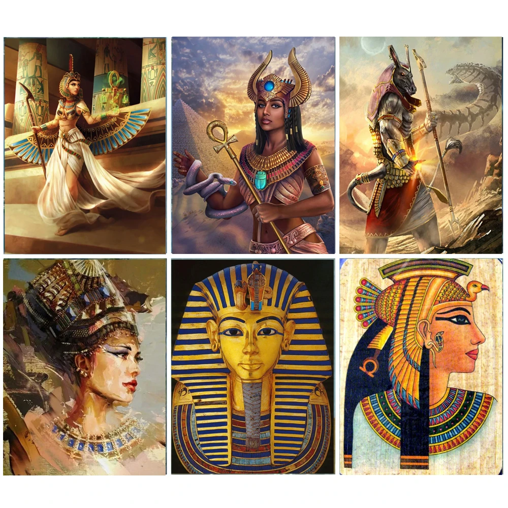 5D Diamond Painting Ancient Egypt Mural Full Diamond Mosaic Abstract Embroidery Cross Stitch Kits Home Decor pintura de diamante