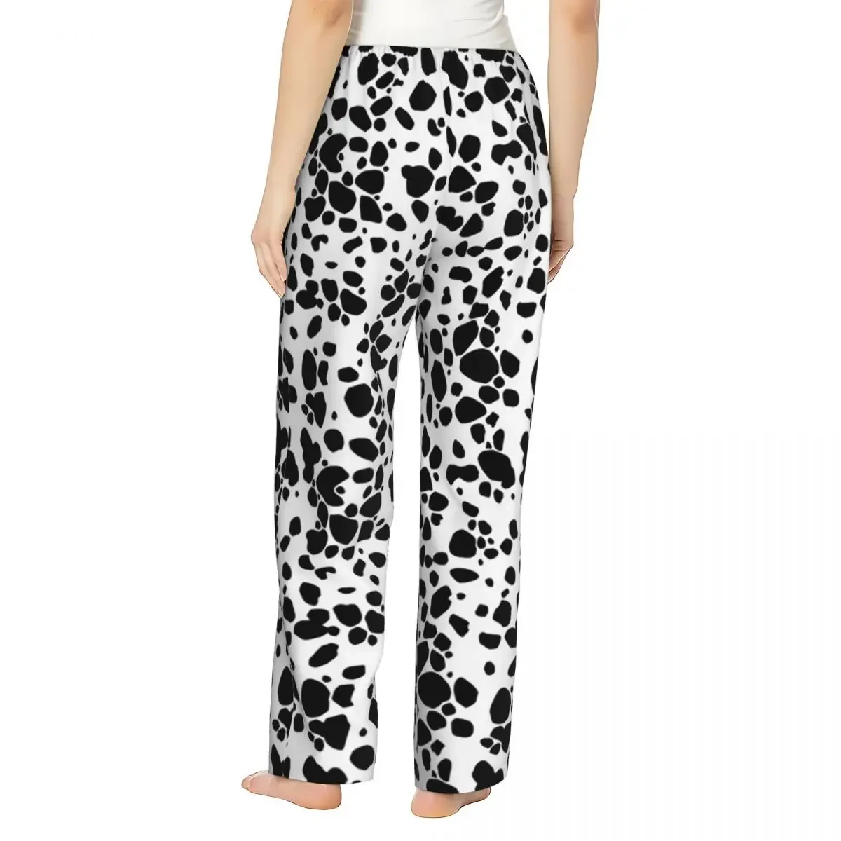 Custom Dalmatian Dog Texture Women Pajama Pants Lounge Sleep Sleepwear Bottoms with Pockets