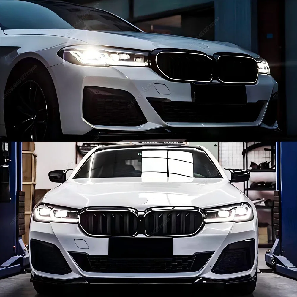 

For BMW 5 Series G30 G31 F90(M5) LCI 2020-2023 LED Lights Car Front Bumper Kidney Grill Grilles ABS Gloss Black Bodykits Tuning