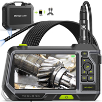 TESLONG NTS500 5.0 LCD Screen 5.5mm Dual Lens Industrial Endoscope Camera 1080P IP67 Pipe Car Inspection Borescope 32GB