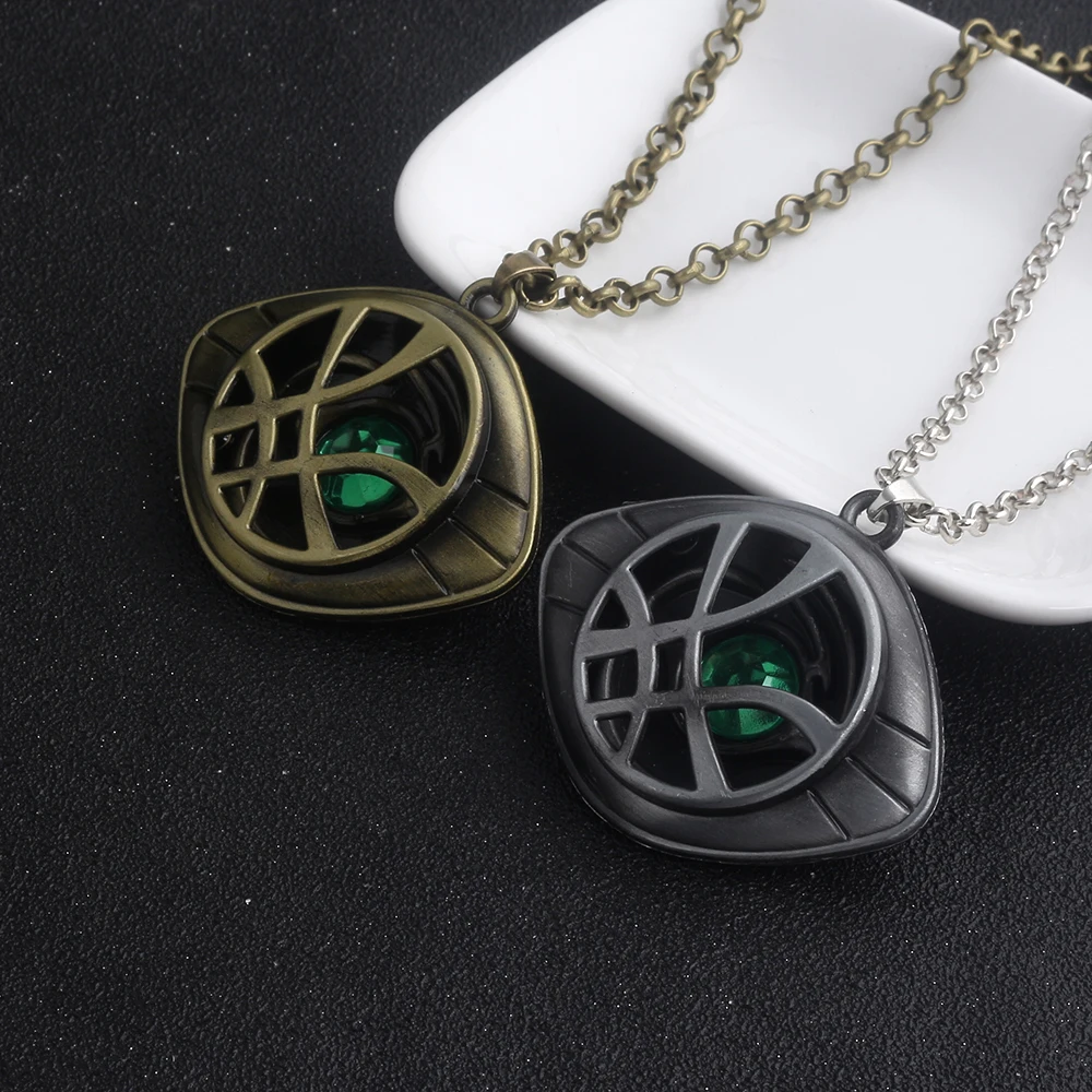 Marvel Avengers Vintage Ketting Cosplay Eye 0f Agamotto Draaibare Hanger Ring Film Dr. Vreemde Ketting Kerst Rekwisieten Geschenken