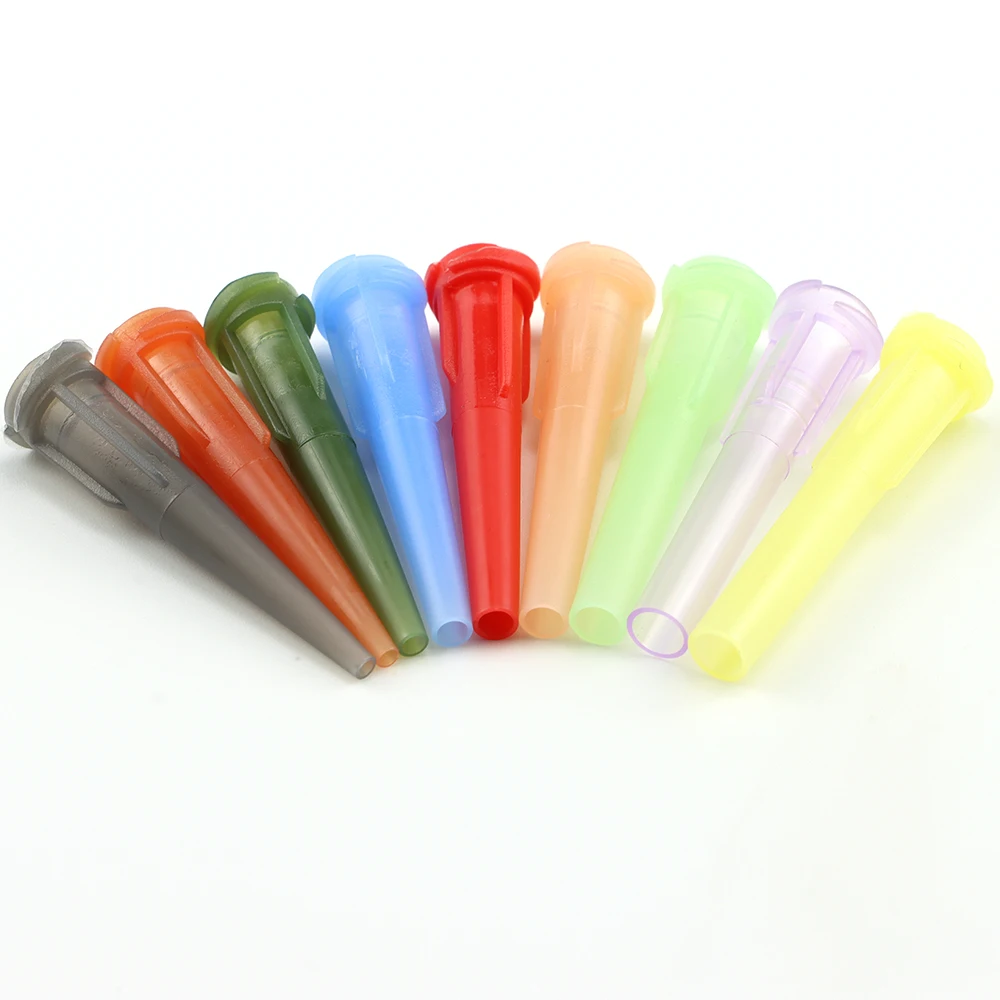 100pcs 10-30G 30mm TT Assorted Plastic Conical Smoothflow Tapered Needle for Precision Dispensing Machine