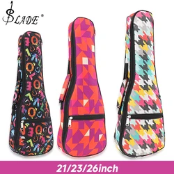 21/23/26 Inch Waterproof Ukulele Bag 5Mm Sponge Soft 600D Oxford Fabric Thicked Ukulele Case Mini Guitar Double Strap Backpack