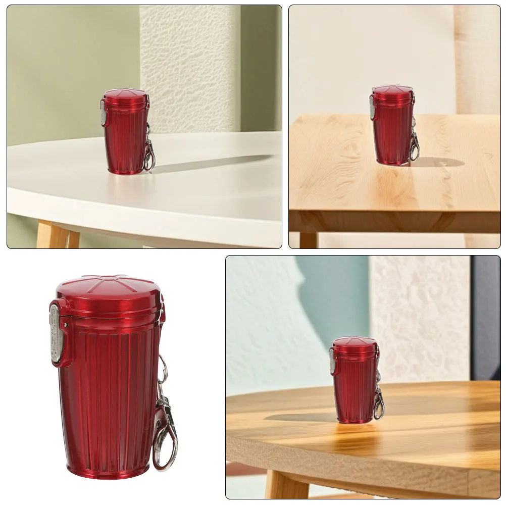 2 قطعة منفضة سجائر محمولة جيب صغير مع سلسلة المفاتيح غطاء محكم الغلق للتخييم في الهواء الطلق السفر سيارة استخدام حاوية تخزين الرماد قابلة لإعادة الاستخدام