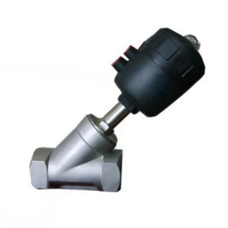 Stainless steel pneumatic threaded angle seat valve high quality high material