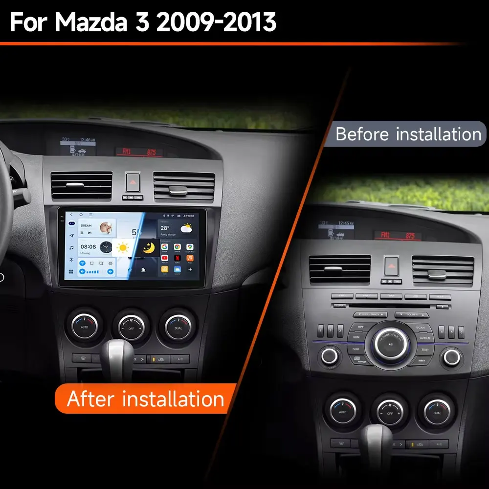 Carplay+WIFI 2 Din Car Radio for Mazda 3 2009 2010 2011 2012 2013 Android 16 Multimedia Player 4G GPS Navigation DVD Head Unit