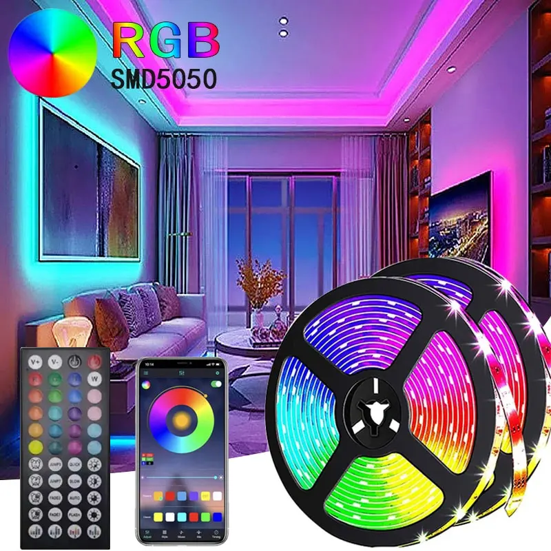 USB LED Strip Lights RGB 5050 Led Light Bluetooth App Control Flexible LED Lamp Ribbon For Room Decor TV BackLight Diode Tape