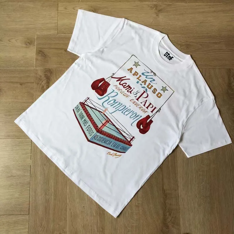 

White DTMF T-shirt High Street Fashion Pattern Print Cotton Top Tee Men Women Casual Debi Tirar Mas Fotos Short Sleeve