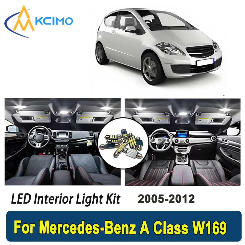 

Kcimo LED For Mercedes-Benz A Class W169 2005-2012 Premium Bright LED Interior Dome Map Trunk Light Kit Car Led Lamps Canbus Car