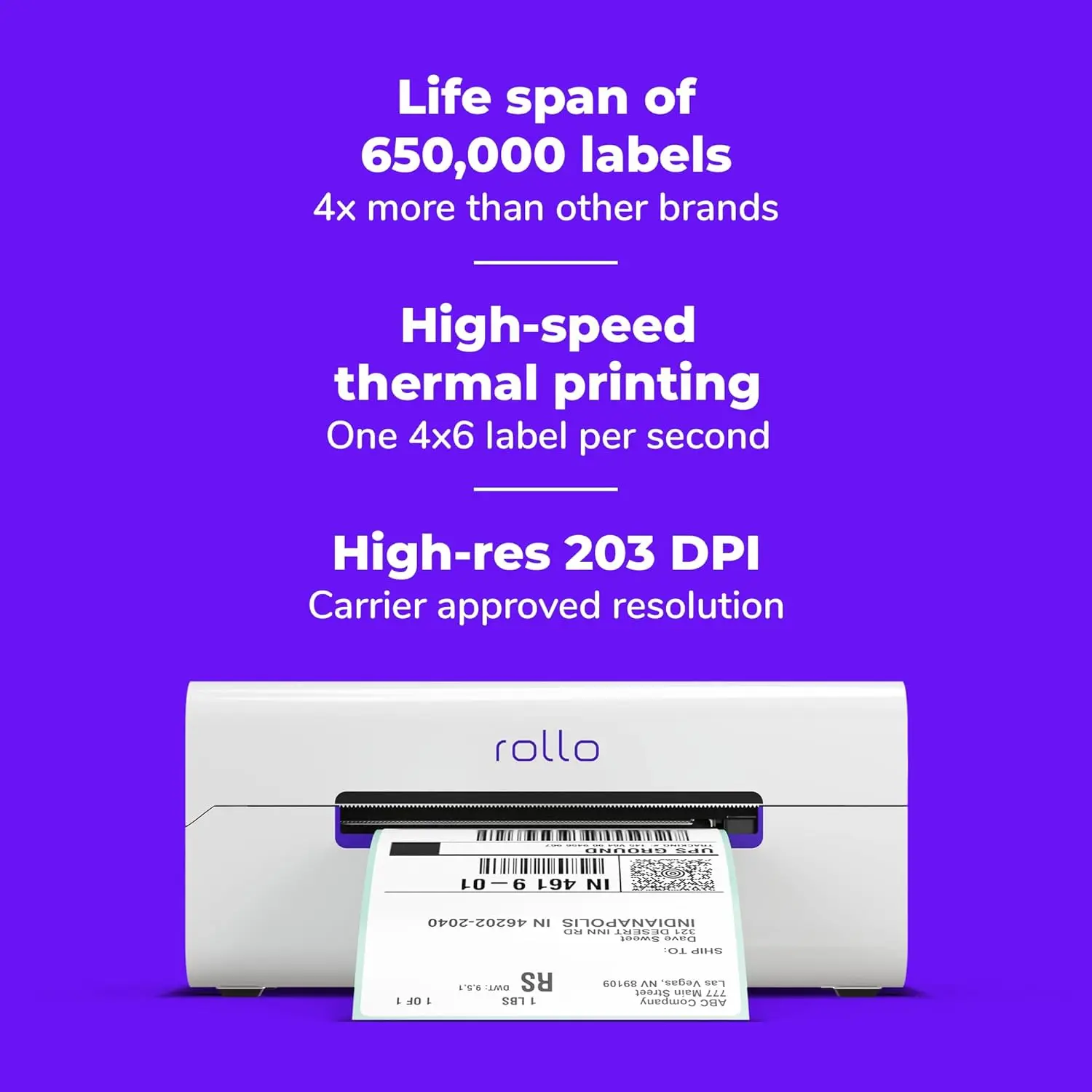 Rollo Wireless Shipping Label Printer - Wi-Fi Thermal Label Printer for Shipping Packages - AirPrint from iPhone, iPad,