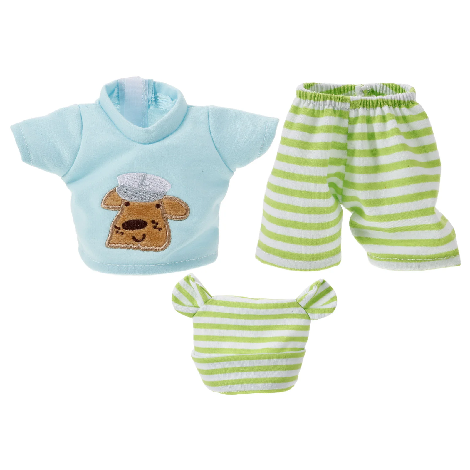 گڑیا کے لیے 10 انچ بھرے کپڑے Vinyl Baby Accessories Reborn Light Green Cotton Child