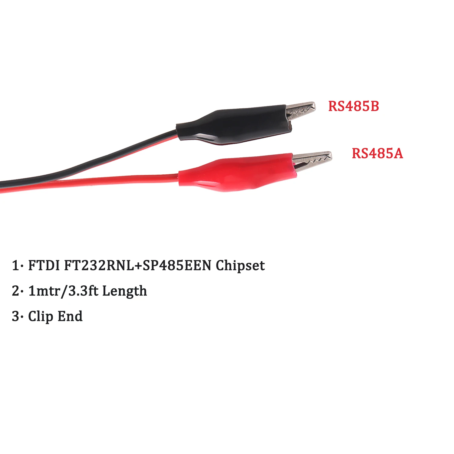 Industrial Grade FTDI FT232RL USB to Alligator Clip RS485 Serial Adapter Converter Programming Cable