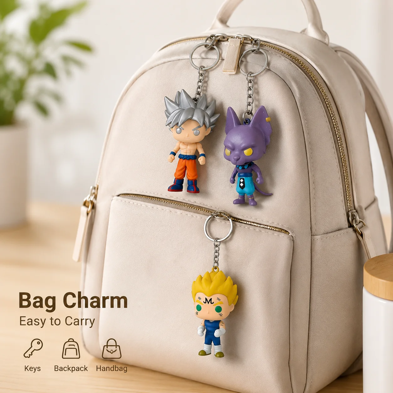 Dragon Ball Z Anime Mini Figure Keychain Goku Vegeta Beerus Gotenks Collectible Pendant Backpack Accessories
