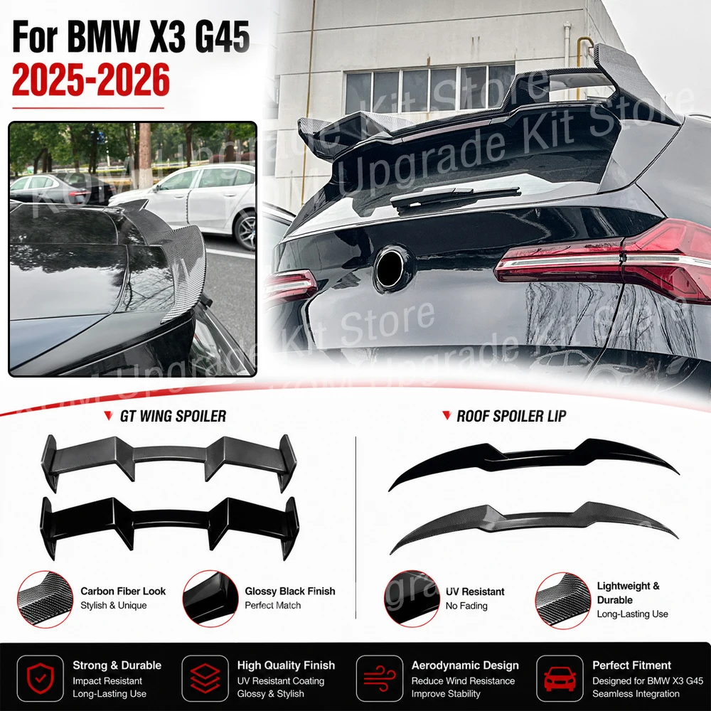 

Car Spoiler Wing for BMW X3 G45 2025 2026+ MP/M4 Style Rear Roof Lip Spoiler Guard Board Tail Fin External Body Kits Tuning