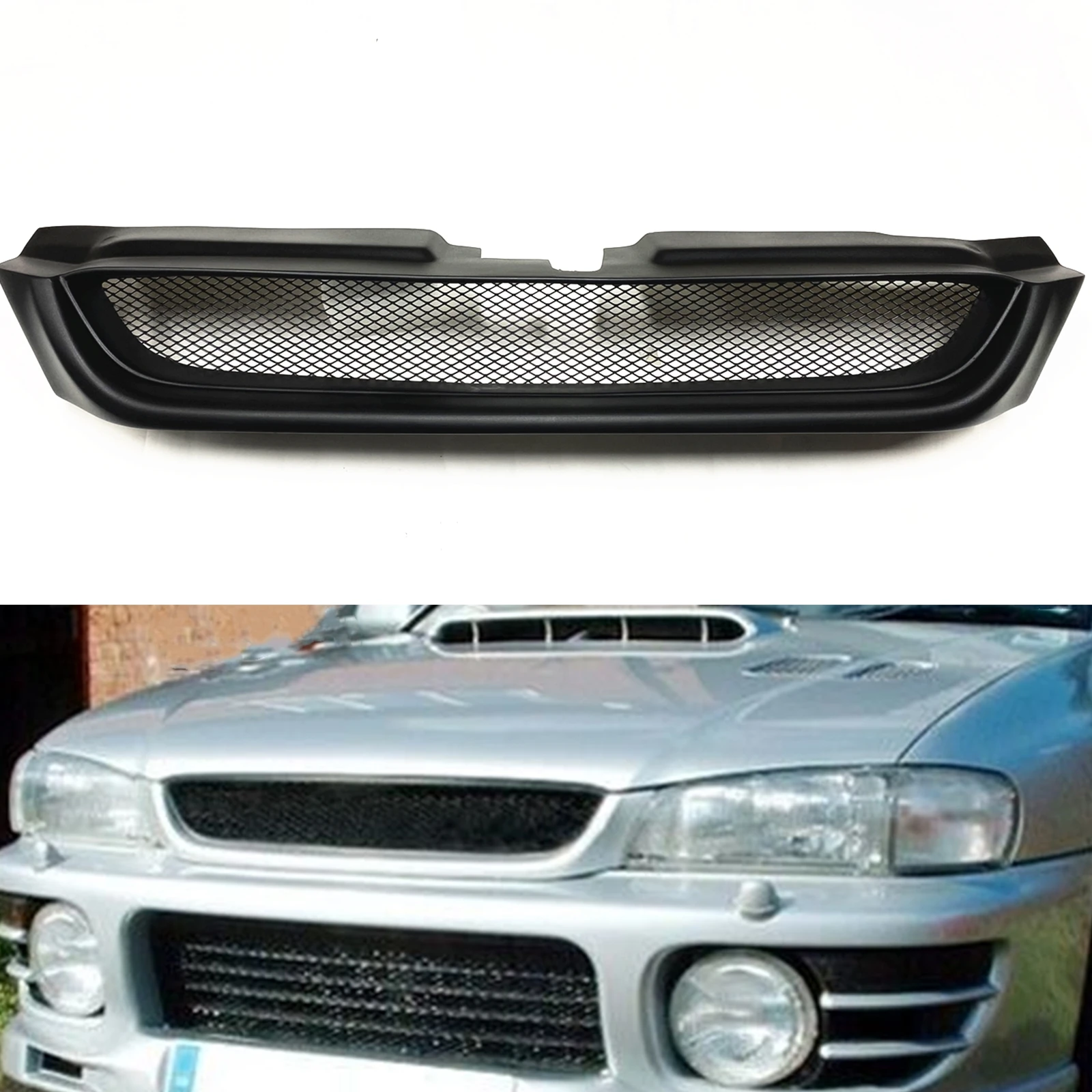 Car Front Bumper Grille Air Outlet Vent Hood Grill Mesh Grid Bonnet For Subaru Impreza 6th Gen 1997-2001