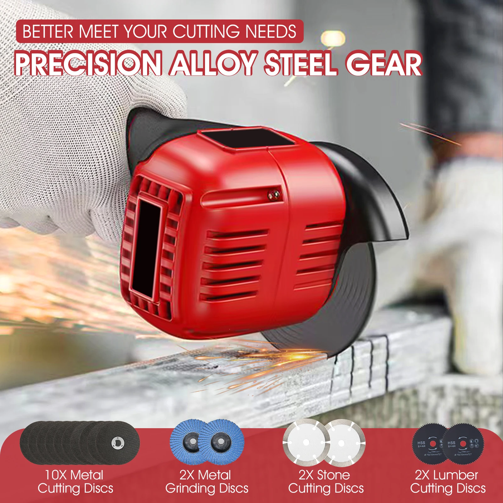 Brushless Angle Grinder 16.8V Cordless Mini Disc Grinder 76mm Cutting Tool with Spindle Lock for DIY Workshop