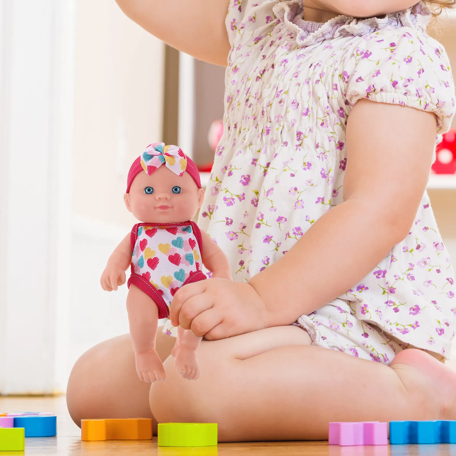 Floating Baby Bath Figure with Swimsuit - Waterproof Build - Easy Clean Bathtub Play Item for Boys Girls Water