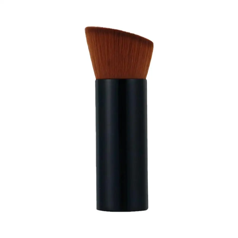 Portátil Mini Flat Foundation Brush para Mulheres, Ferramenta de Maquiagem Manipulada de Metal, Aplicação de Fundação Líquida, Não Coma Pó, E3r9