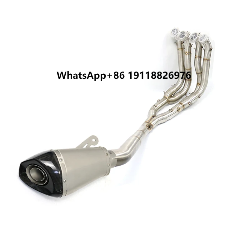 

Racing Motorcycle Exhaust Muffler Set with Header Pipes Link Front Mid Link Pipe Exhaust for S1000rr Full Exhaust 2015 2018