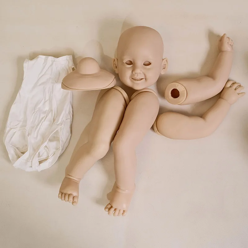 28inch Cammi with Cloth Body and Connectors Unpainted Unfinished Doll Parts DIY Blank Reborn Vinyl Doll kit