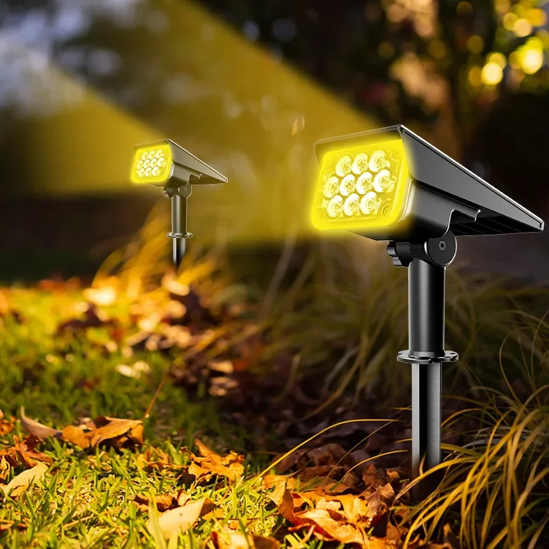 Imagem -03 - Luzes Solares Impermeáveis para Gramado Alto Brilho Led Exterior Pátio de Jardim Holofotes Integrados Multicoloridos Ip65