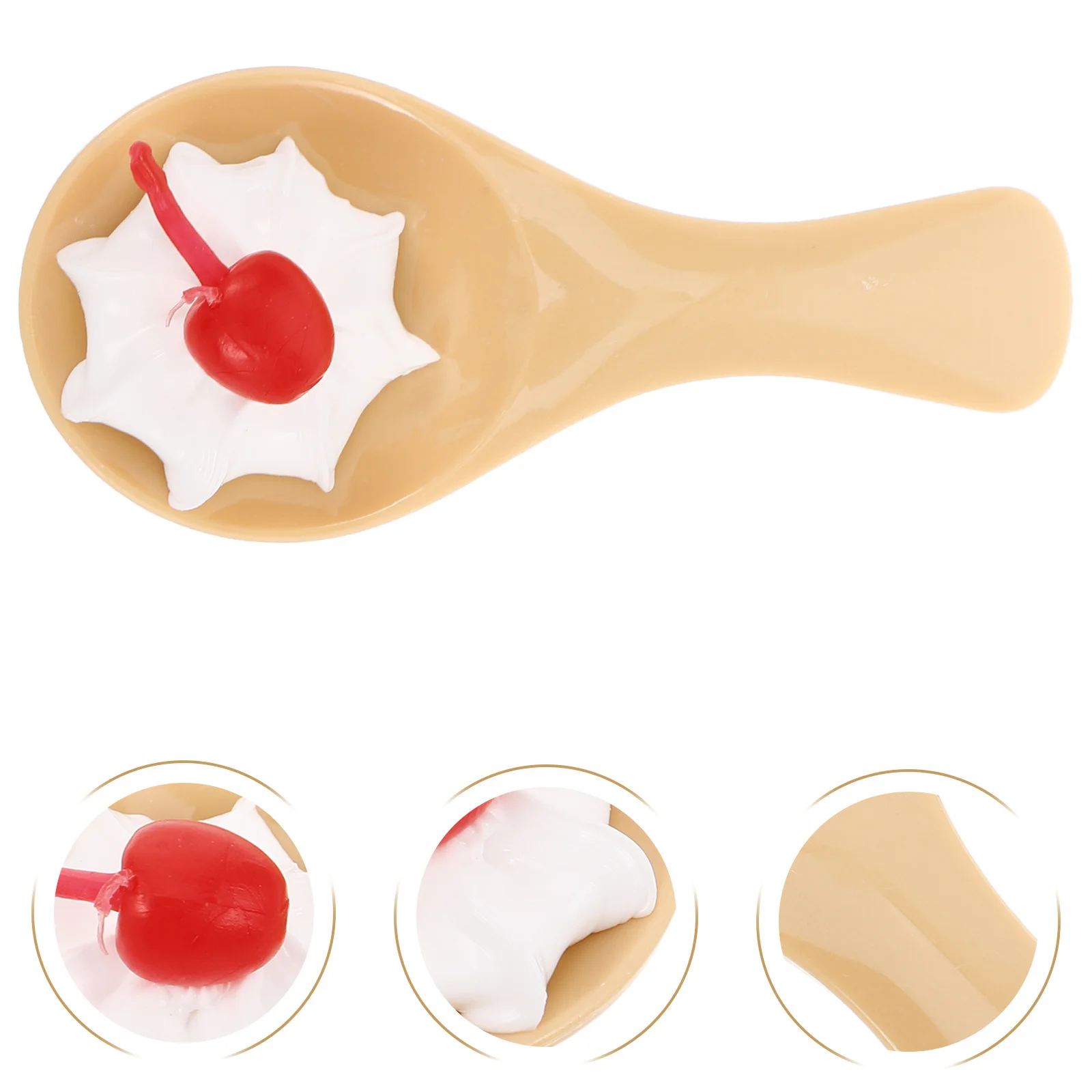 

Faux Ice Cream Cone with Spoon Simulated Dessert Decor for Kitchen Home Shop Display Artificial Sweet Treats Play Set Family
