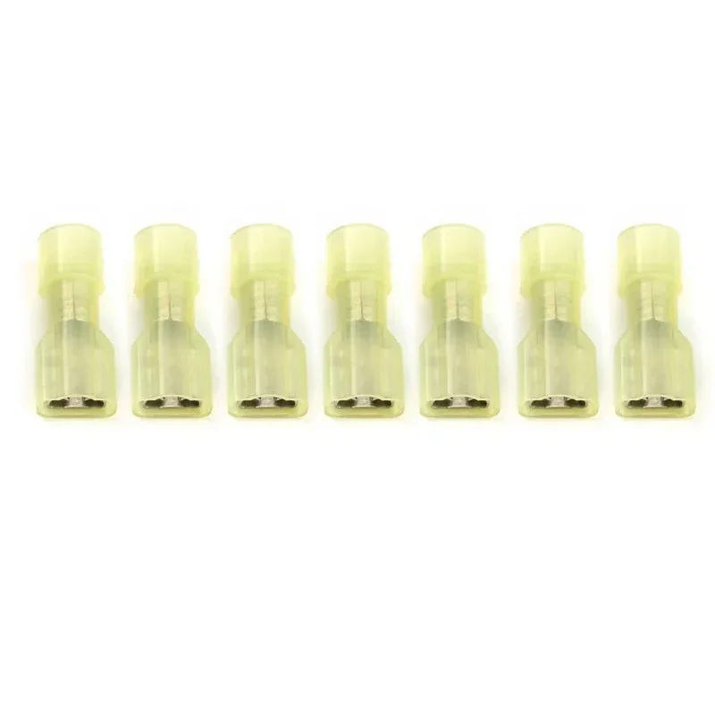 10/20/30/50/100pcs Nylon Female Cable Wire Connector FDFN5.5-250 Brass Insulated Spade Terminal 12-10 AWG Wire Connector