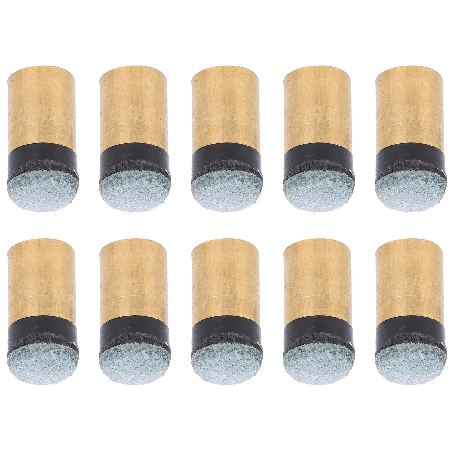 10pcs Copper PU Leather Pool Cue Tips Snooker Ferrule Set