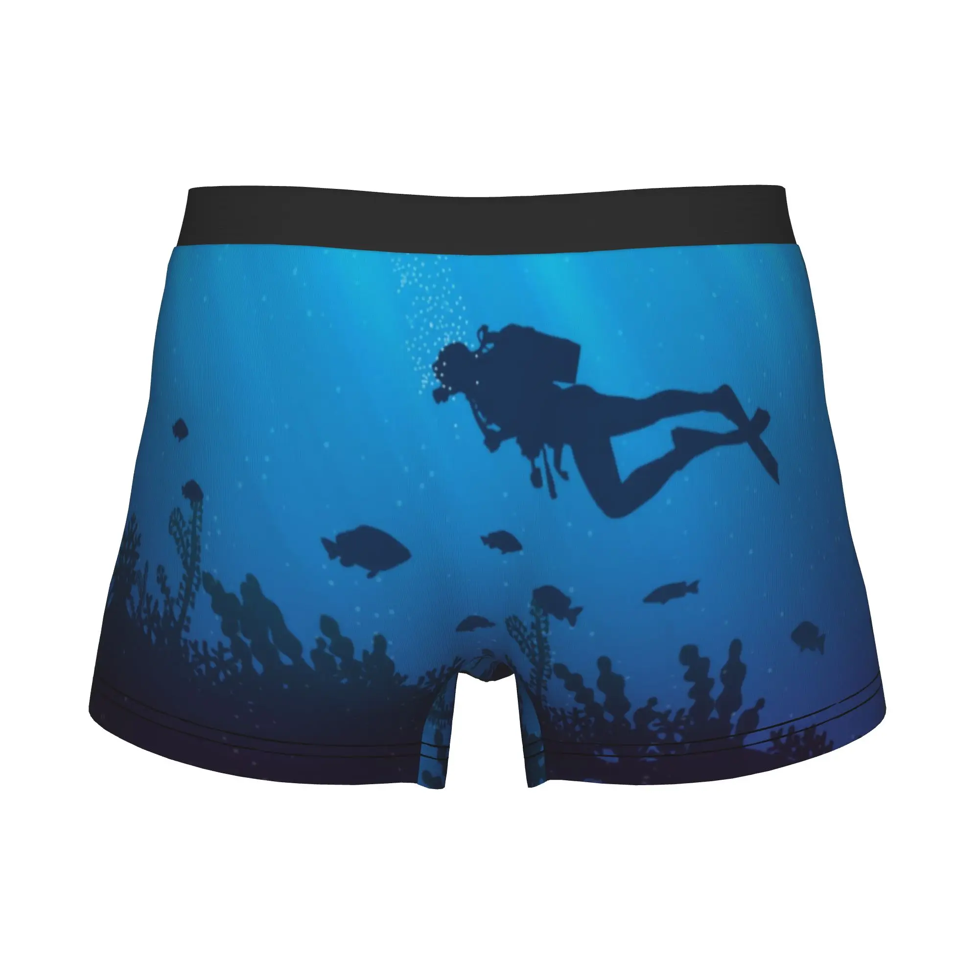 Scuba Diving Pattern Underwear Men Printed Dive Lover Divers Boxer Shorts Panties Briefs Soft Underpants