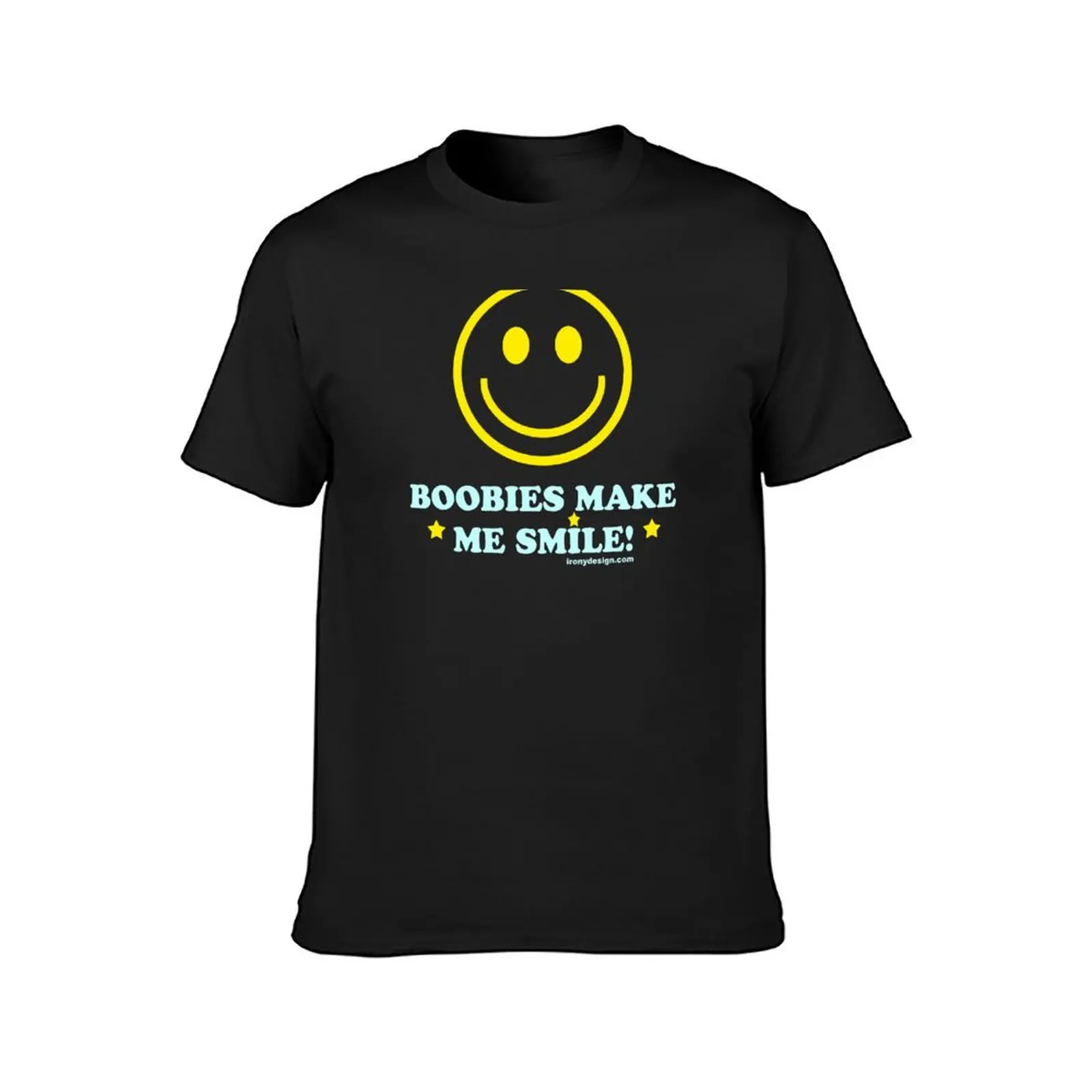 Boobies Make Me Smile Dark T-Shirt tops summer tops Men's clothing