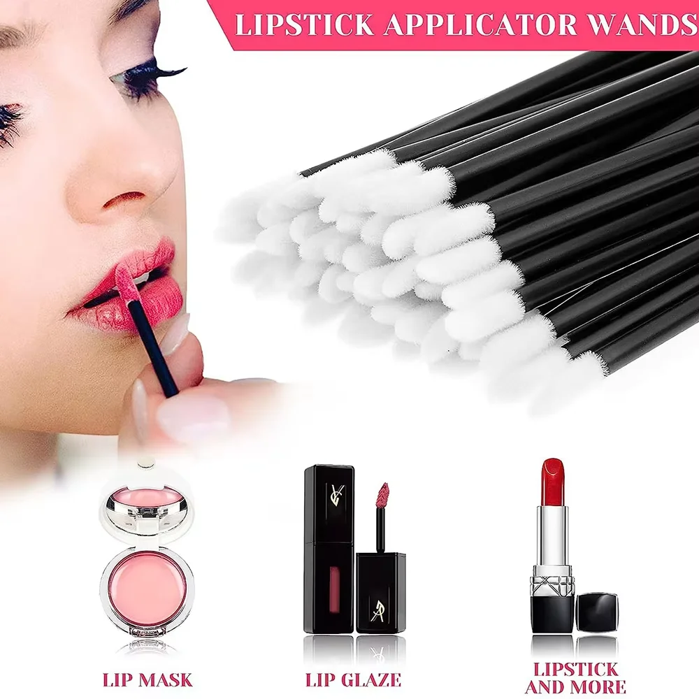 100/200 stücke Lip Zauberstäbe Applikatoren Einweg Lippen Pinsel Lippenstift Pinsel Mascara Applikator Gloss Zauberstäbe Wimpern Verlängerung Werkzeug