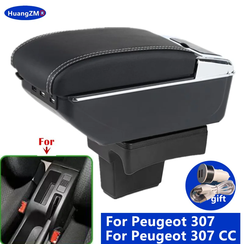

For Peugeot 307 CC Convertible Armrest box For Peugeot 307 Interior Central Storage Box Dedicated Retrofit Car Accessory