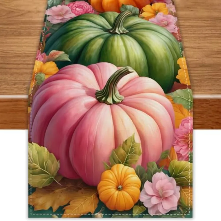 اليقطين الأزهار الخريف الجدول عداء 72 Ih Seasol الخريف الشكر المطبخ غرفة الطعام الجدول زينة للمنزل ديكور الحفلات