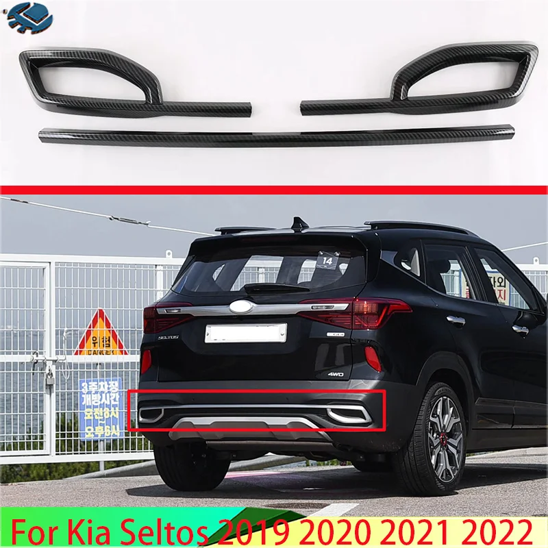 For Kia Seltos 2019 2020 2021 2022 Car Accessories ABS Chrome Rear Bumper Skid Protector Guard Plate