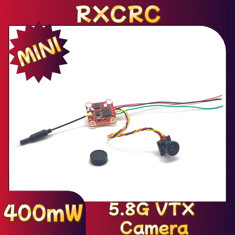 

RXCRC 5.8G 400mW Power VTX Transmitter Module MINI 1200TVL Camera For RC FPV small unmanned aircraft in competitions fixed-wing.