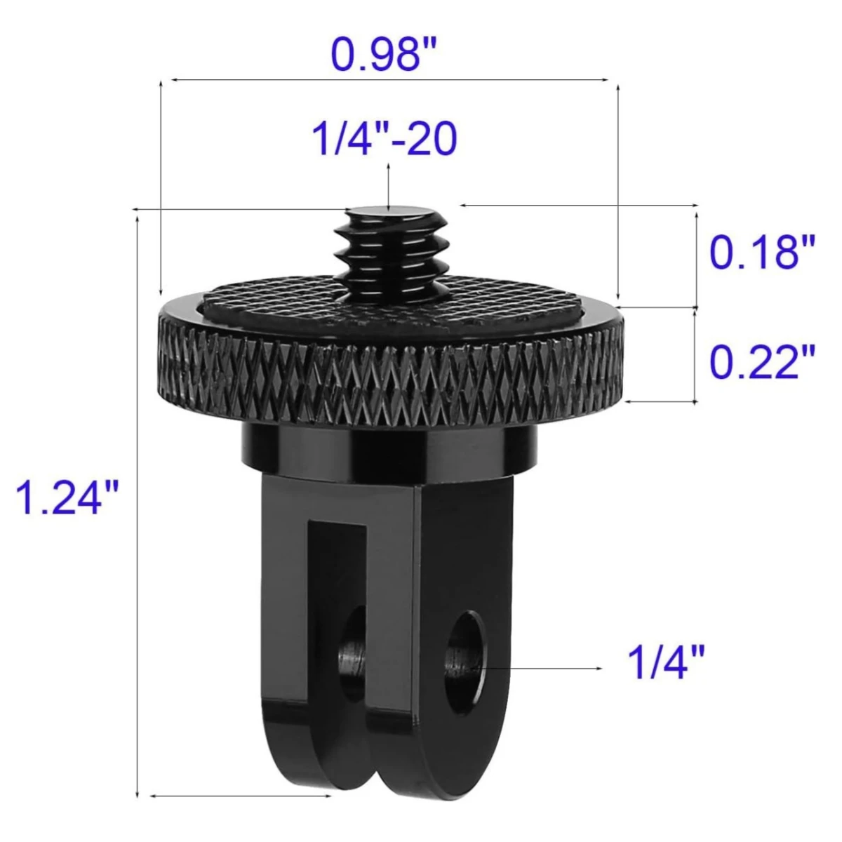 Aluminum Alloy Metal Camera Tripod Mount 1/4 Inch Screw for Gopro Hero 13 12 11 10 9 8 Dji Action 6 5 Pro InSTA360 X5