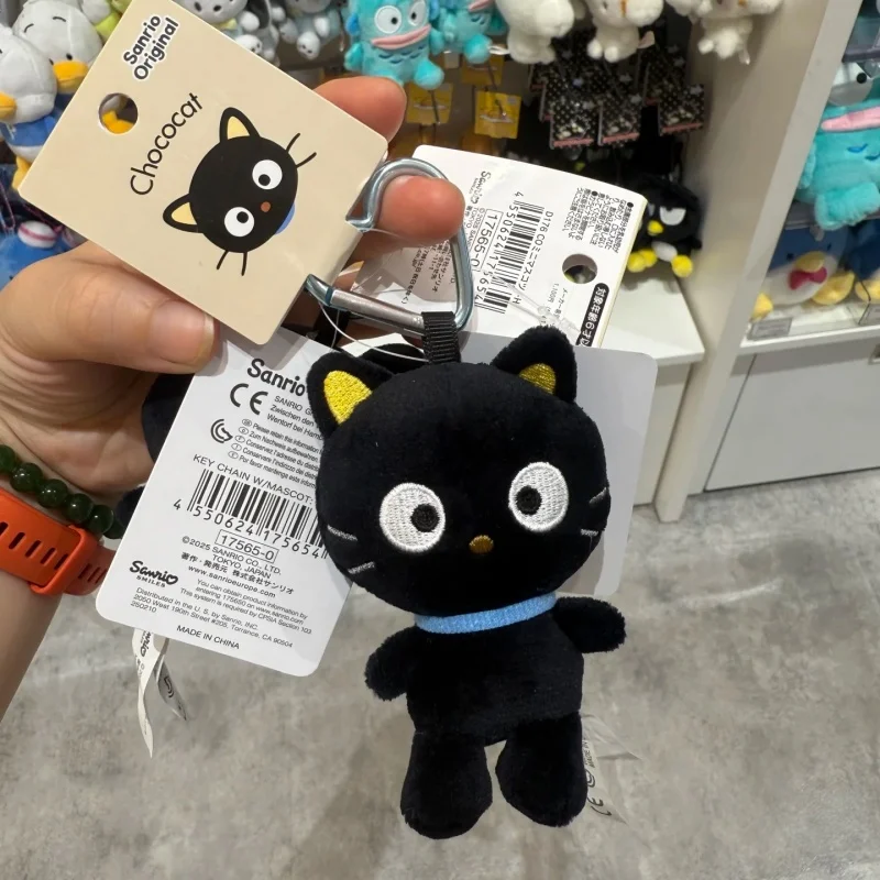 

Kawaii Sanrios Choco Plush Toy Keychain Anime Black Cat Bag Pendant Heart Buckle Chococat Stuffed Animals Doll Birthday Gift
