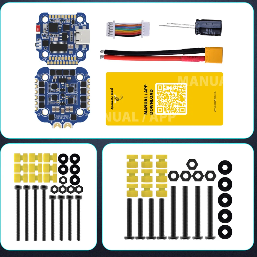 SpeedyBee F7 Mini 35A 3-6S 20x20 8-bit Flight Controller FC ESC Stack iNav Emuflight Betaflight FPV racing Aircraft