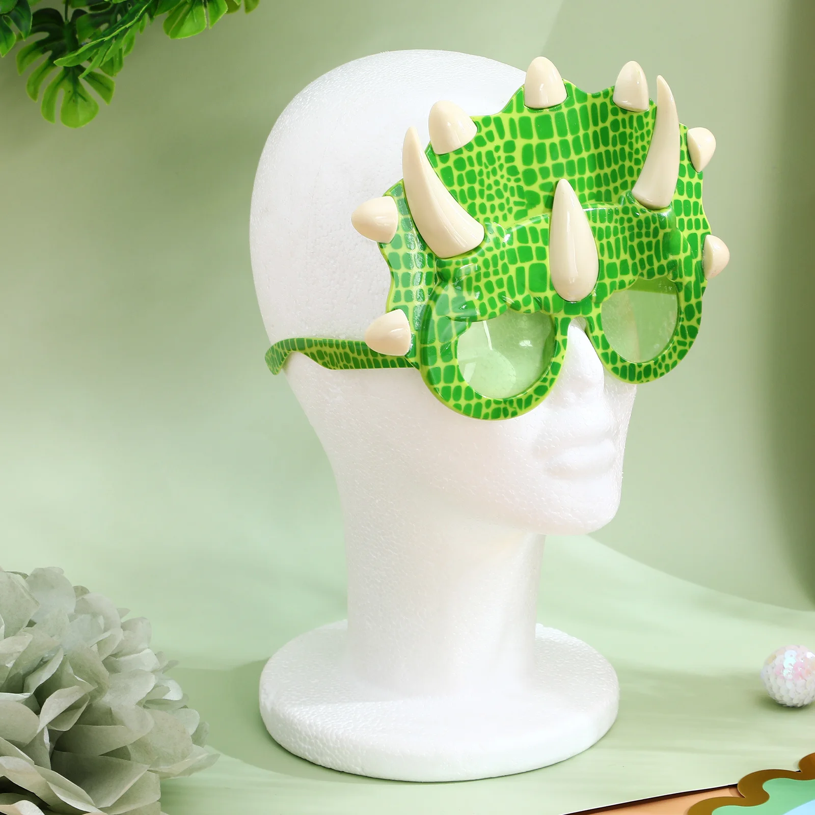 

Солнцезащитные очки трицератопса, прочные забавные костюмные вечерние очки, новинка, очки для сцены, ночного фестиваля, вечеринки, забавные очки