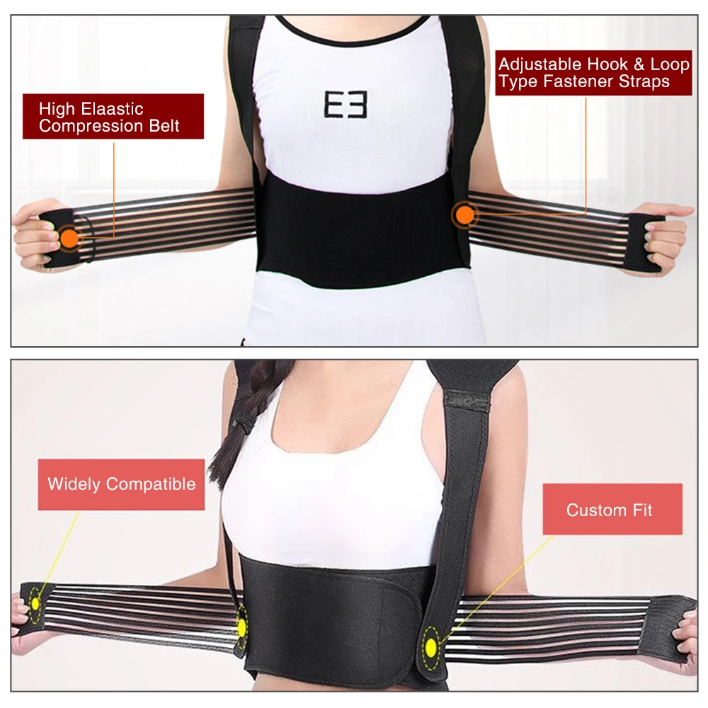 Self-heating Magnetic Therapy Belt Lumbar Posture Corrector Shoulder Back Support Waist Brace Vest Pain Relief Body Massager