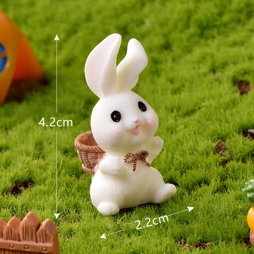 Party Favors Easter Mini Bunny Micro Landscape DIY Home Decor Garden Decoration Miniature Bunny Friend Gift