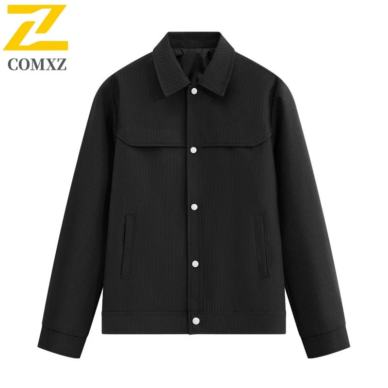 

COMXZ Mens Jacket High Quality Stand Collar Outdoor Work Windproof Motorcycle Coats Minimalist Solid Color Autumn Outerwear