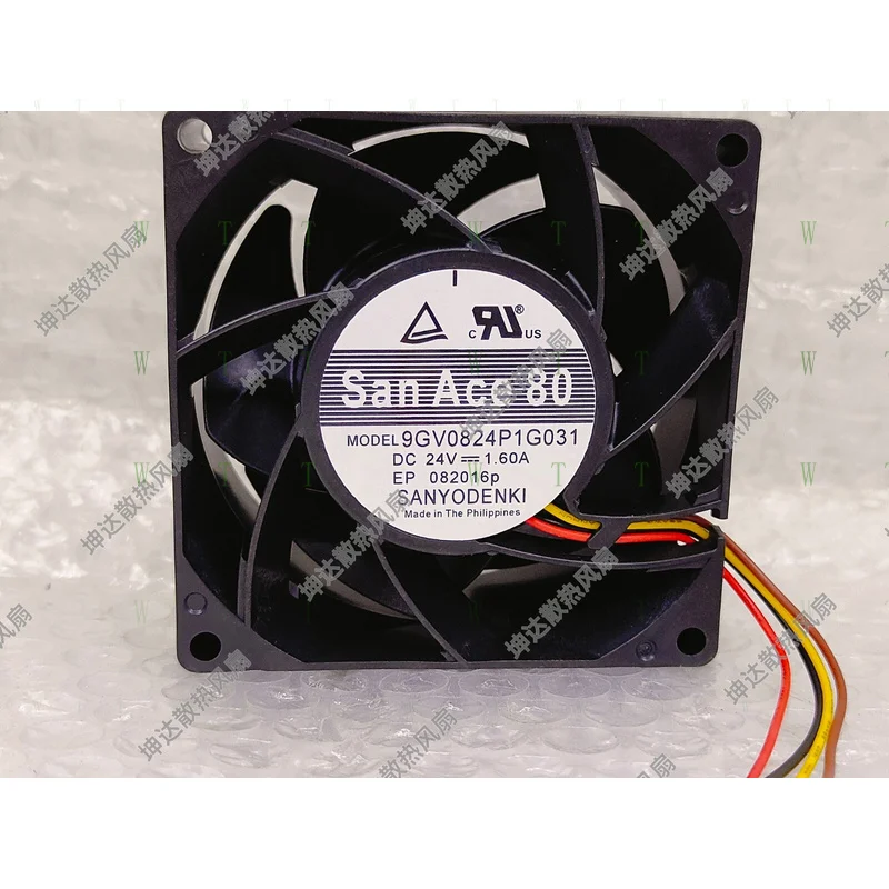 

H 1 pcs for Sanyo Fan 9GV0824P1G031 DC24V 1.60A 8038 8CM 4-wire inverter cooling fan