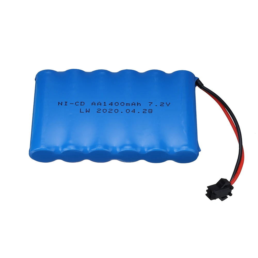 7.2 V 1400Mah Ni-Cd Oplaadbare Batterij Sm Stekker Met Oplader Voor Rc Speelgoed Auto Tanks Treinen Robot Boot Kanon Nicd Aa 7.2 V 700Mah