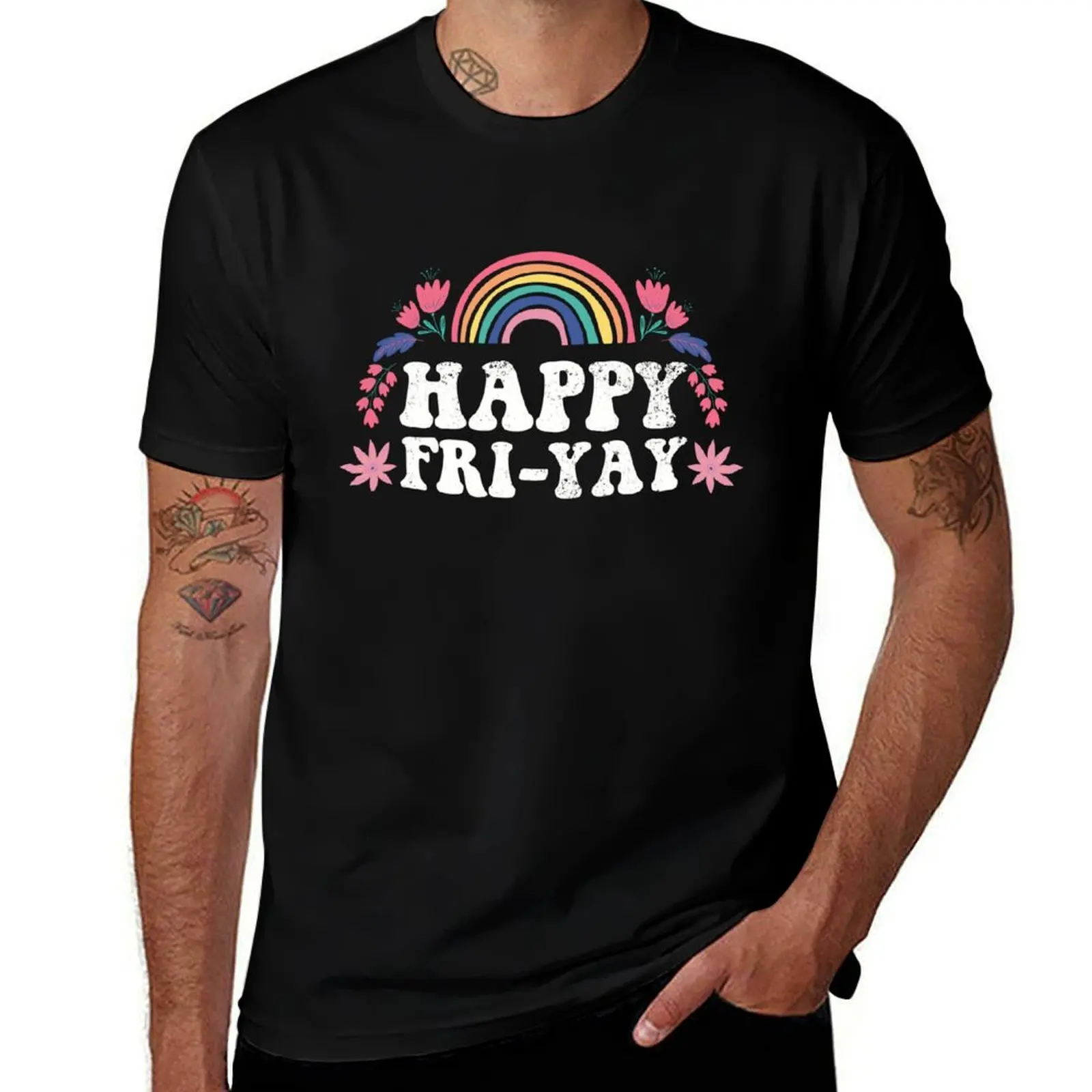 Happy Fri-Yay Friday Lovers Fun Teacher T-Shirt Basic Plain Tee For Spring And …