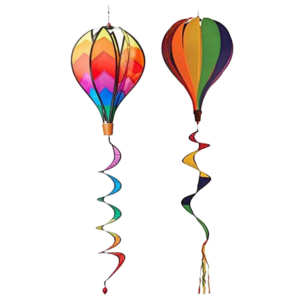 

2pcs Hot Air Balloon Pendants Rotation Wind Spinners Garden Lawn Yard Ornament wind socks and spinners