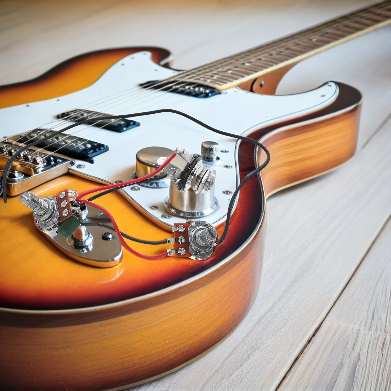 

1Set Compact Guitar Potentiometer Harness Copper Metal Structure Smooth Control Knobs for Reliable Signal