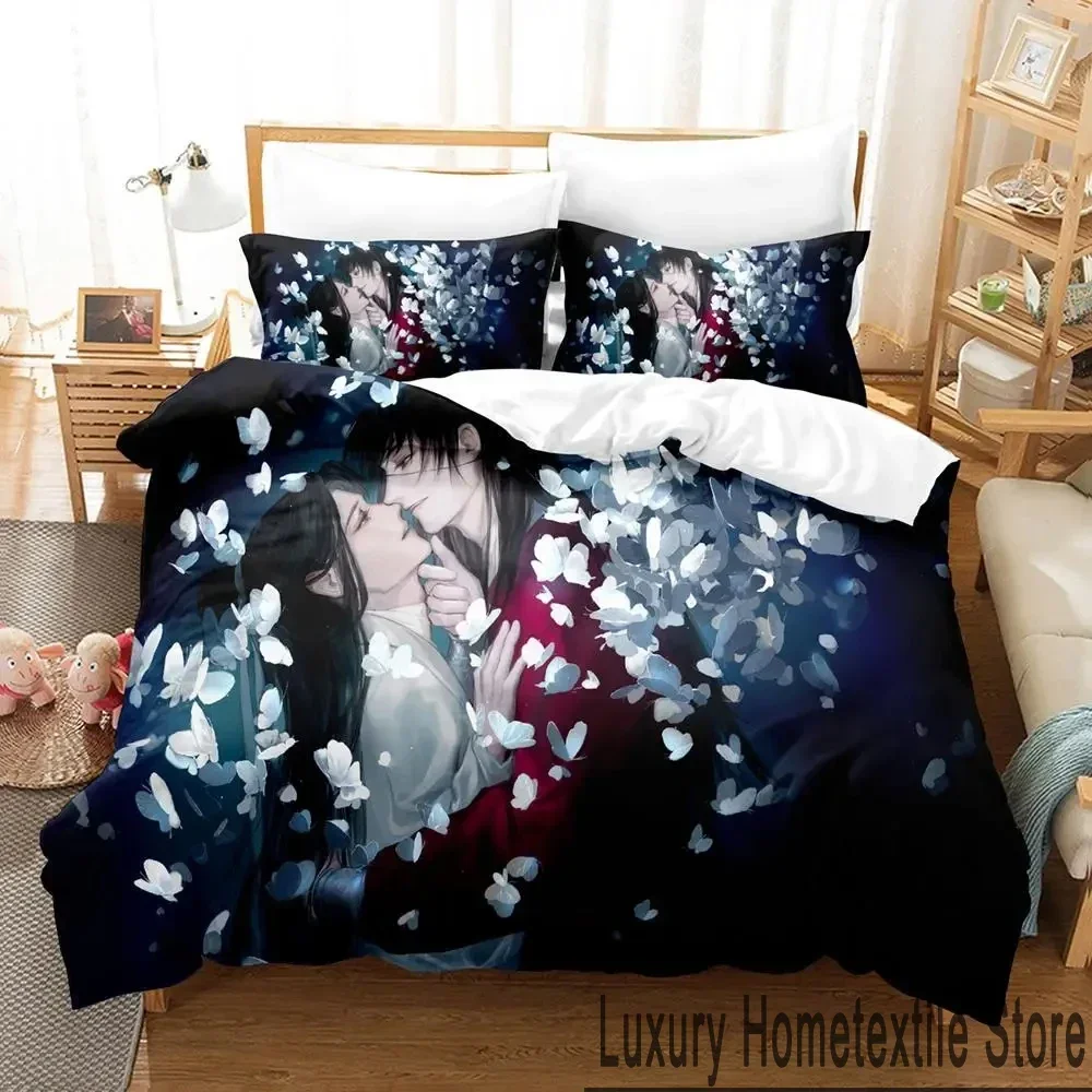 2026 Heaven Official's Blessing Tian Guan Ci Fu Bedding Set Boys Girls Twin Queen King Size Duvet Cover Pillowcase Bed Boys Adul