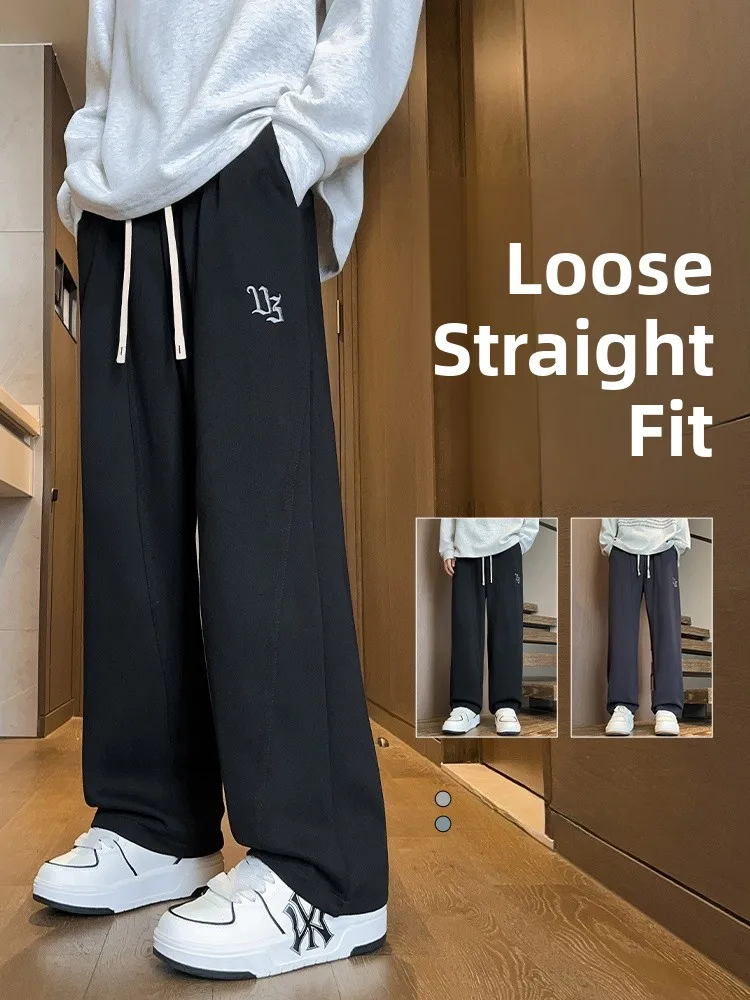 

Мужские повседневные спортивные брюки-джоггеры в американском стиле, свободные, прямые, из вельвета, универсальные, облегающие, с широкими штанинами, длинные, осенние, новинка